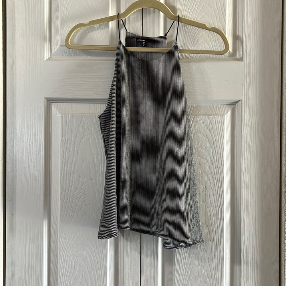 Classy two layer stripped tank- no bra needed 😎